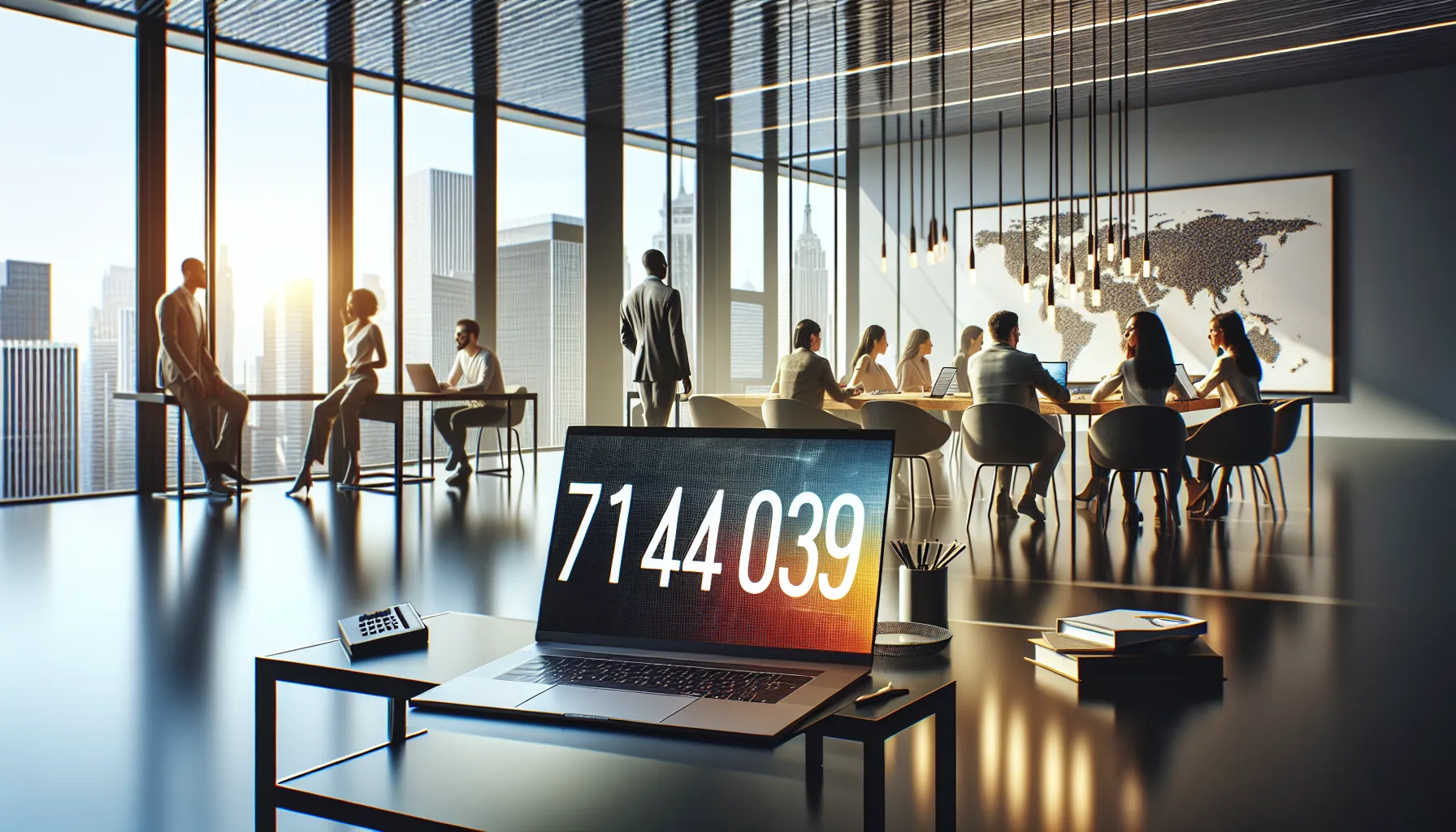 Professionals discussing the significance of phone number 7184240339.