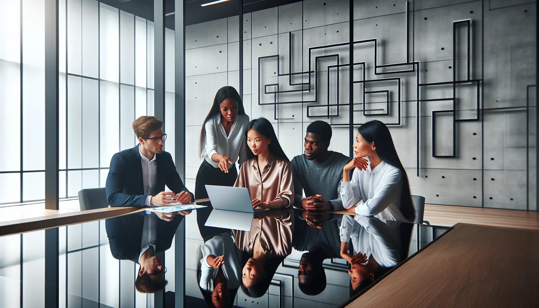 diverse team collaborating on Listcrealer in a modern office.