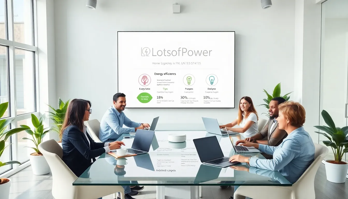 diverse professionals discussing energy solutions in a modern office.