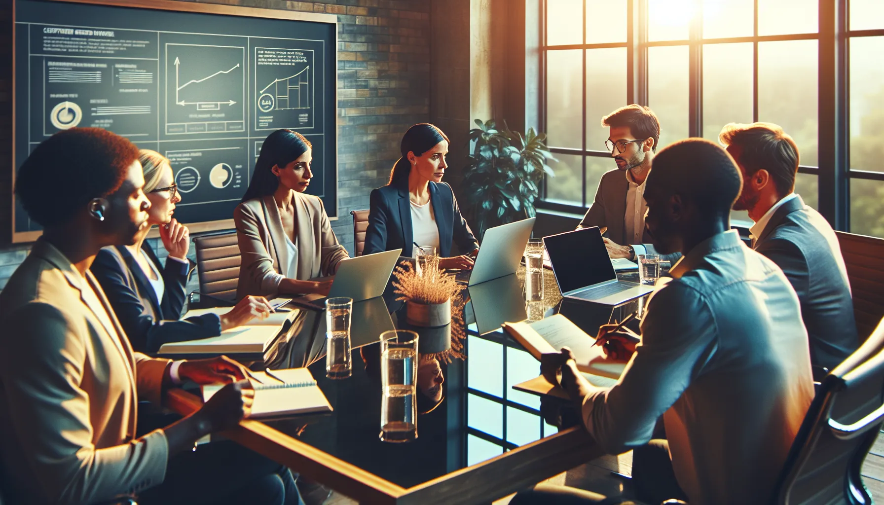 diverse team discussing customer service solutions in an office.