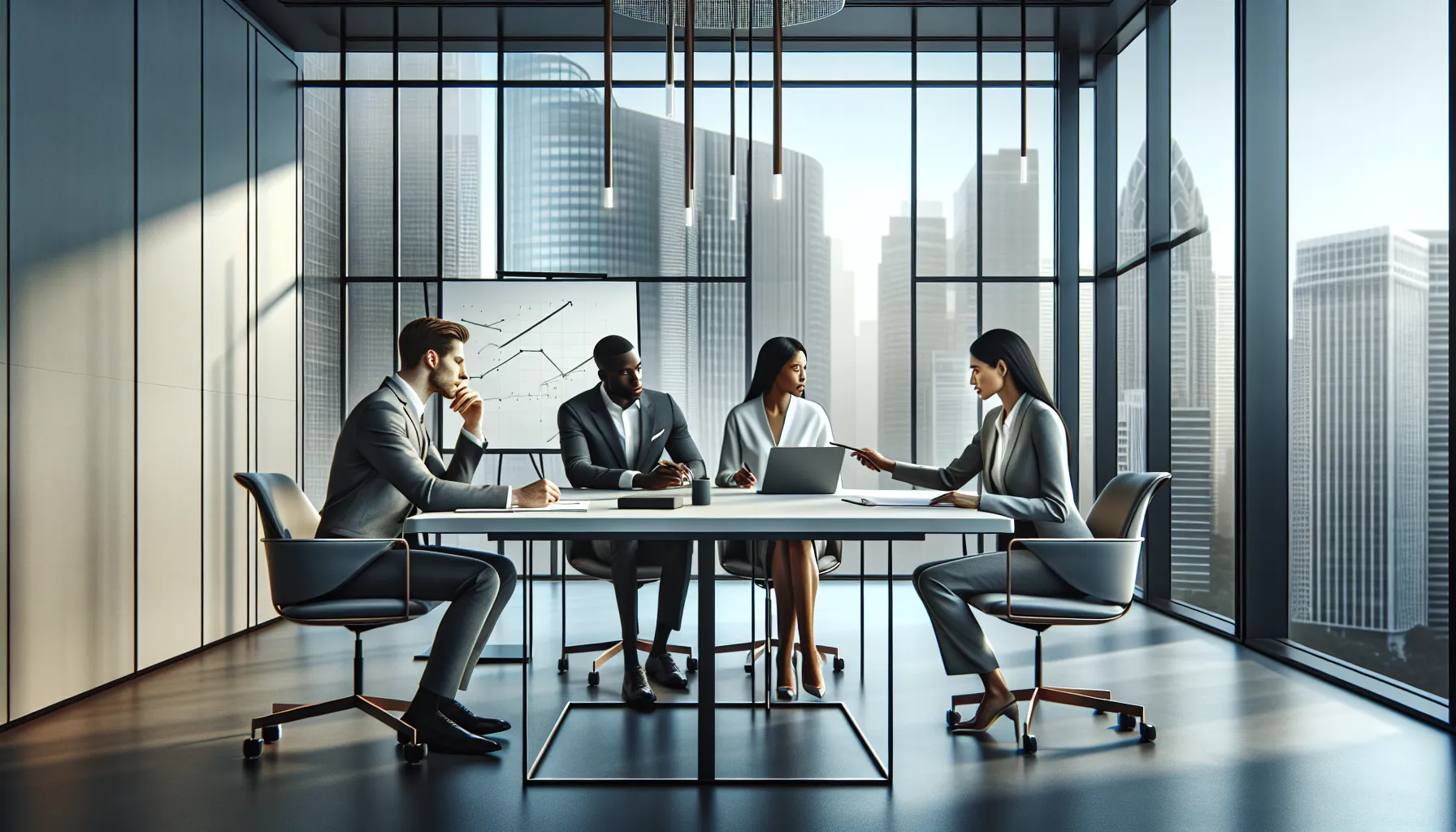diverse team discussing Aidalissantana in a modern office.