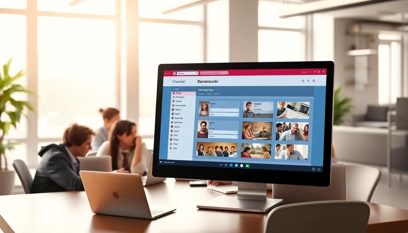 computer screen displaying Ck2generator.com in a modern office.