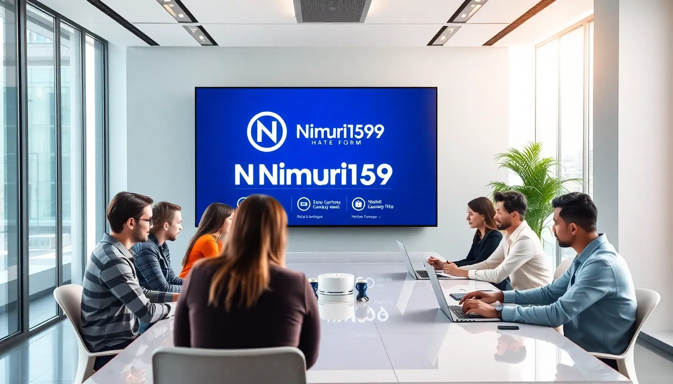 diverse team collaborating in a modern office about Nimuri159 platform.