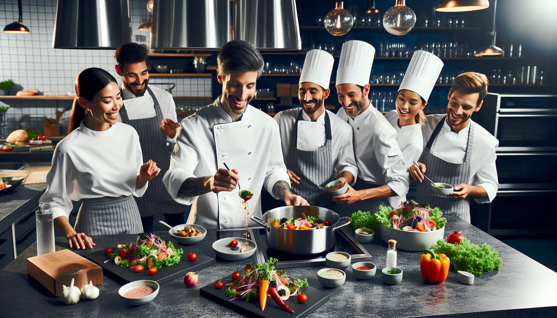 chefs using 30.6df496&ndash;j261x5 in a modern kitchen setting.