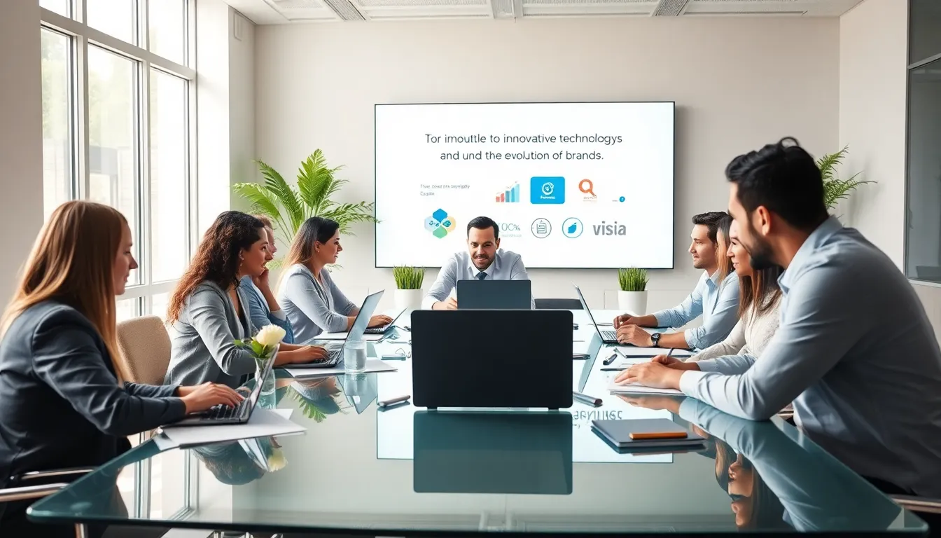 diverse team collaborating in a modern office setting.