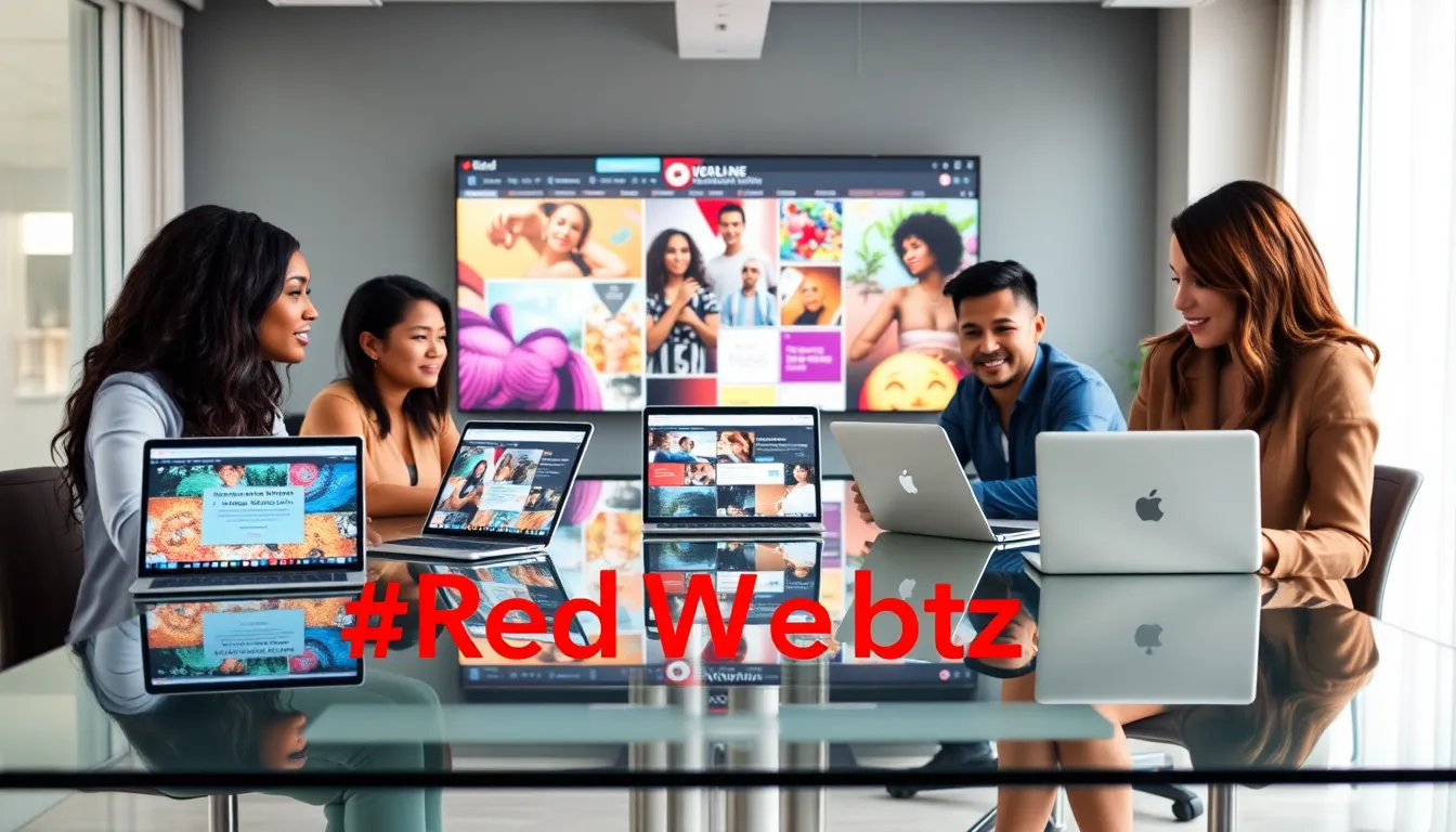 diverse team collaborating on a digital media project.