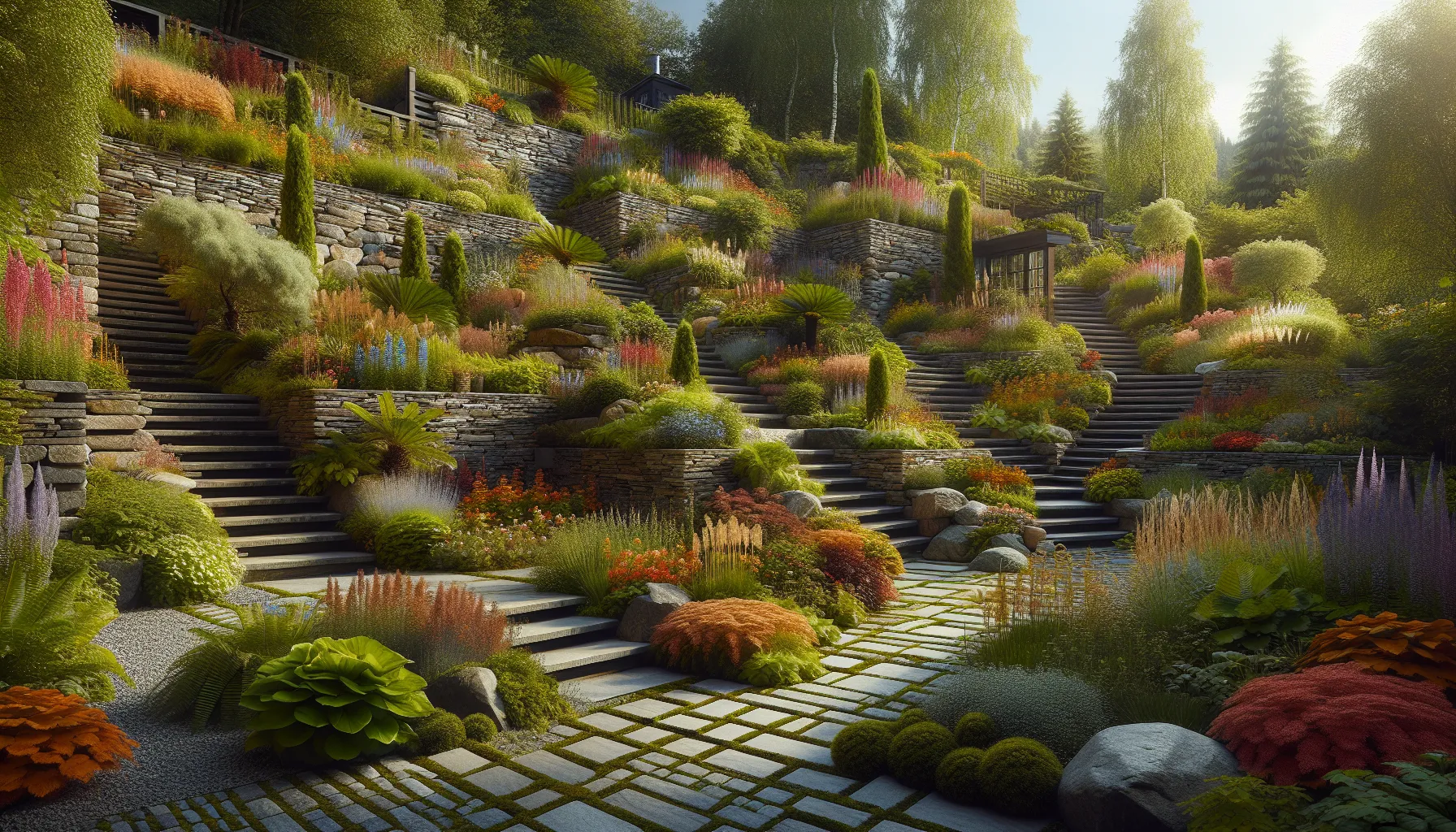 Hvordan bruke stein for å skape nivåforskjeller i hagen: guide til murer, trapper og terrasser 3