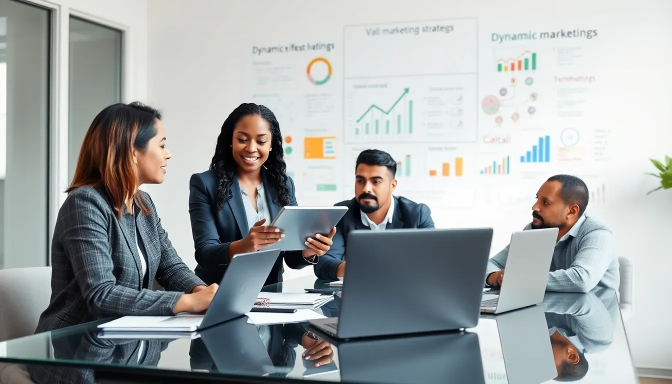 diverse team collaborating in a modern office.