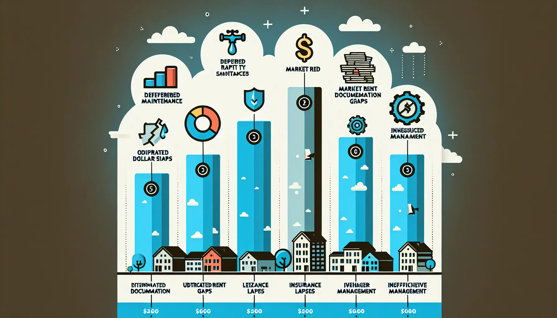 infographic comparing common Danville property audit issues in five columns