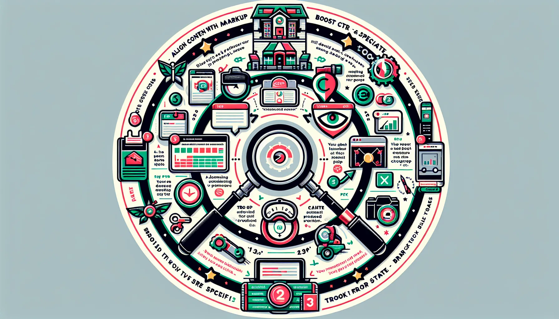 Circular UK‑focused process for optimizing and tracking Google rich snippets.