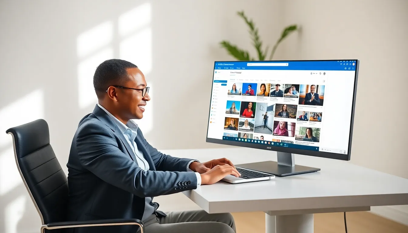 professional using EmbedTree to share content on social media.