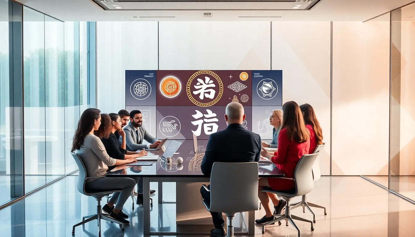 diverse team discussing the concept of Σινβαβκ in a modern office.