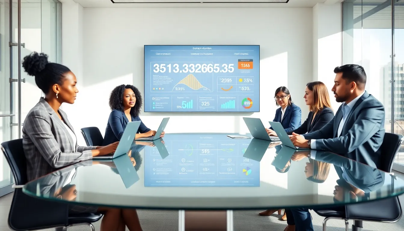 professionals discussing identification numbers in a modern office.