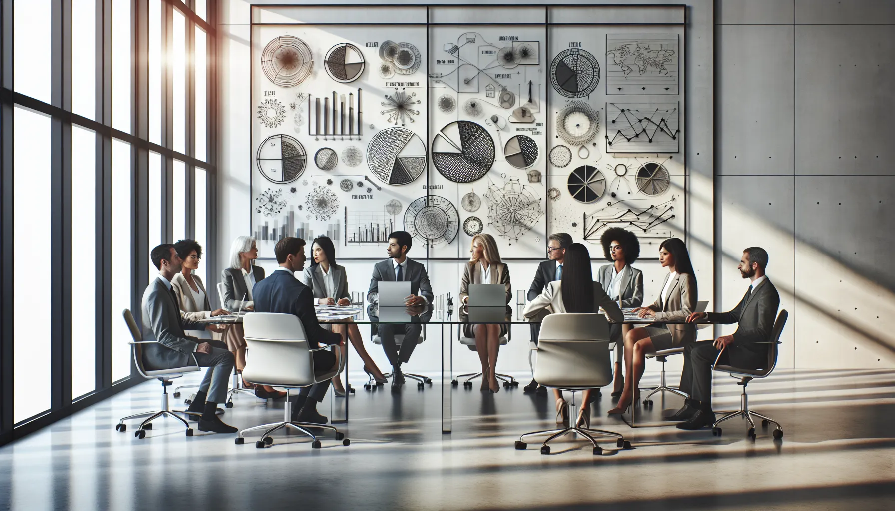 diverse professionals discussing ideas in a modern office.