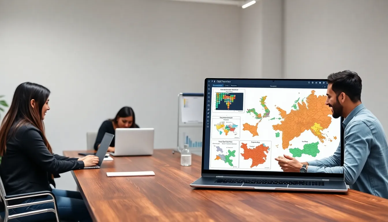diverse team discussing CK2Generator strategy guide in a modern office.