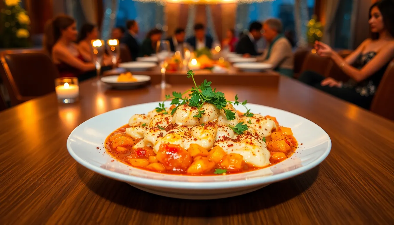 A decorative plate of Rasnkada at a festive gathering.