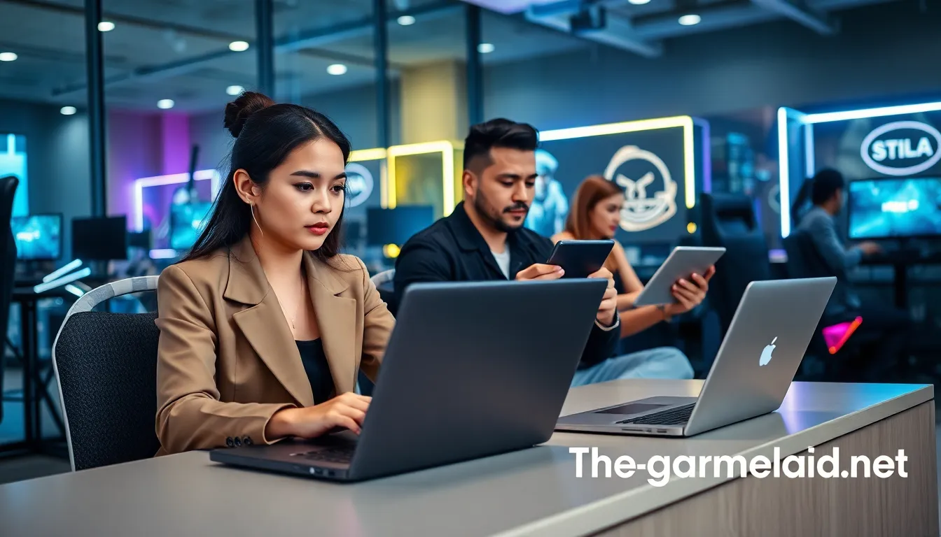 diverse gamers enjoying a collaborative and vibrant gaming space.