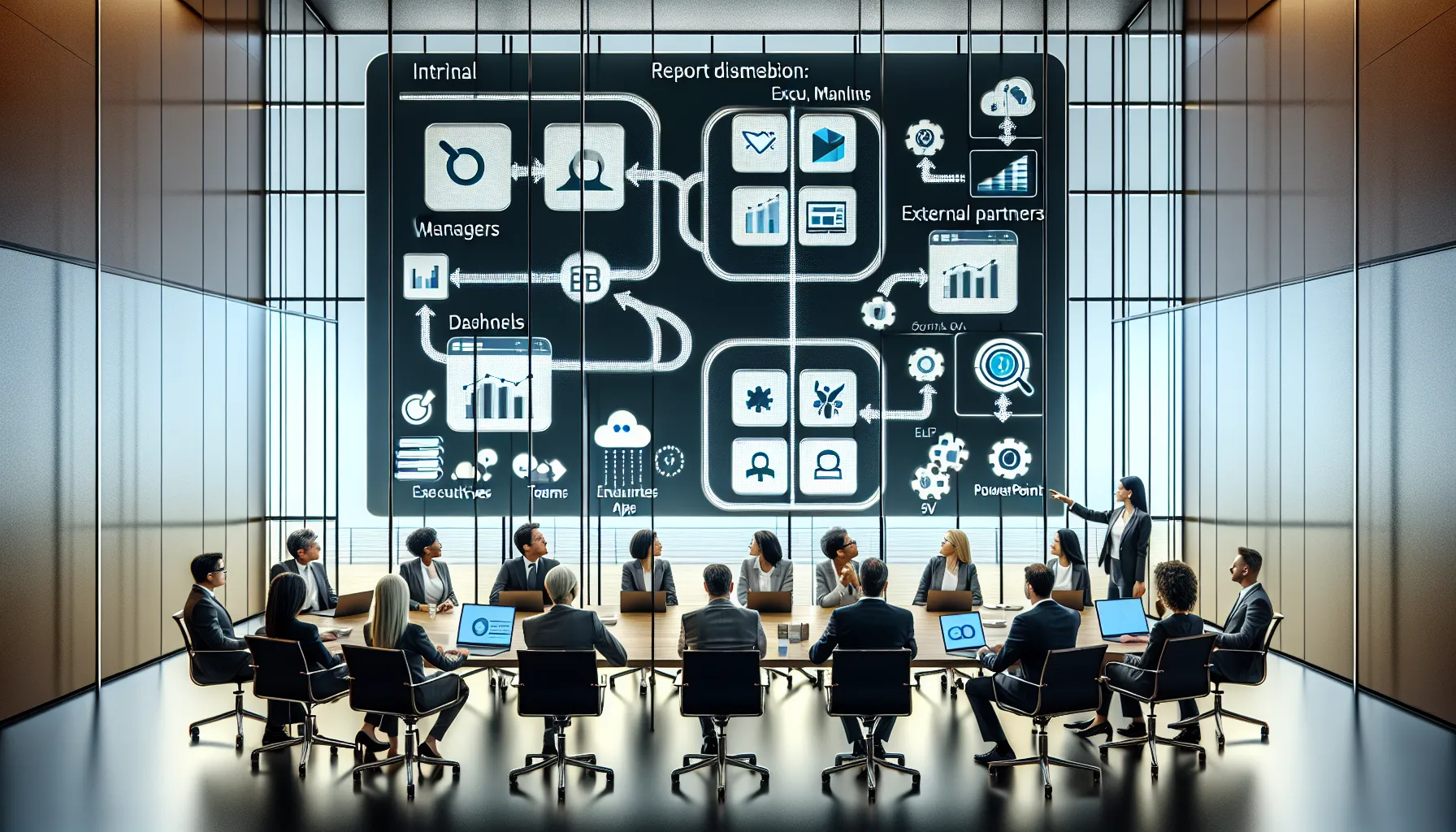 Analytics team planning scalable Power BI report sharing model with multiple delivery channels.