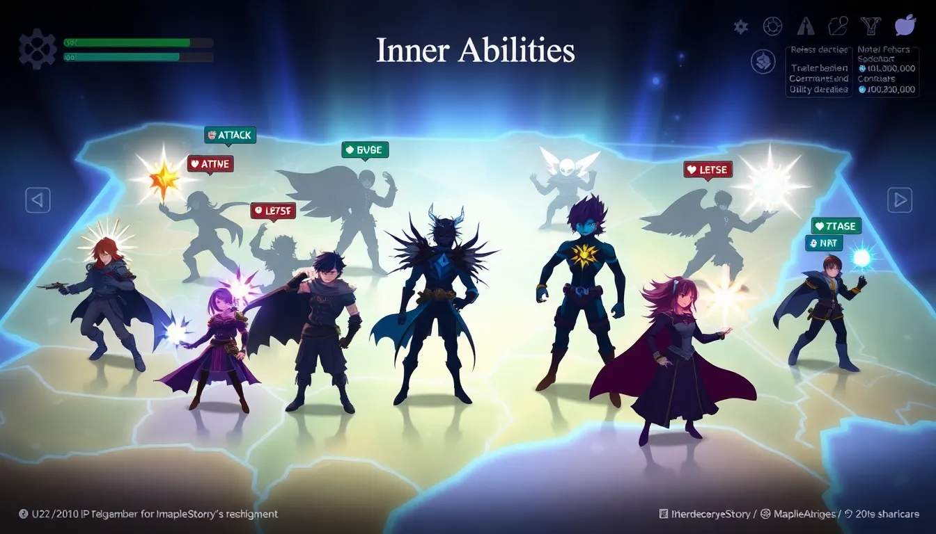 characters in action showcasing Inner Abilities from MapleStory.