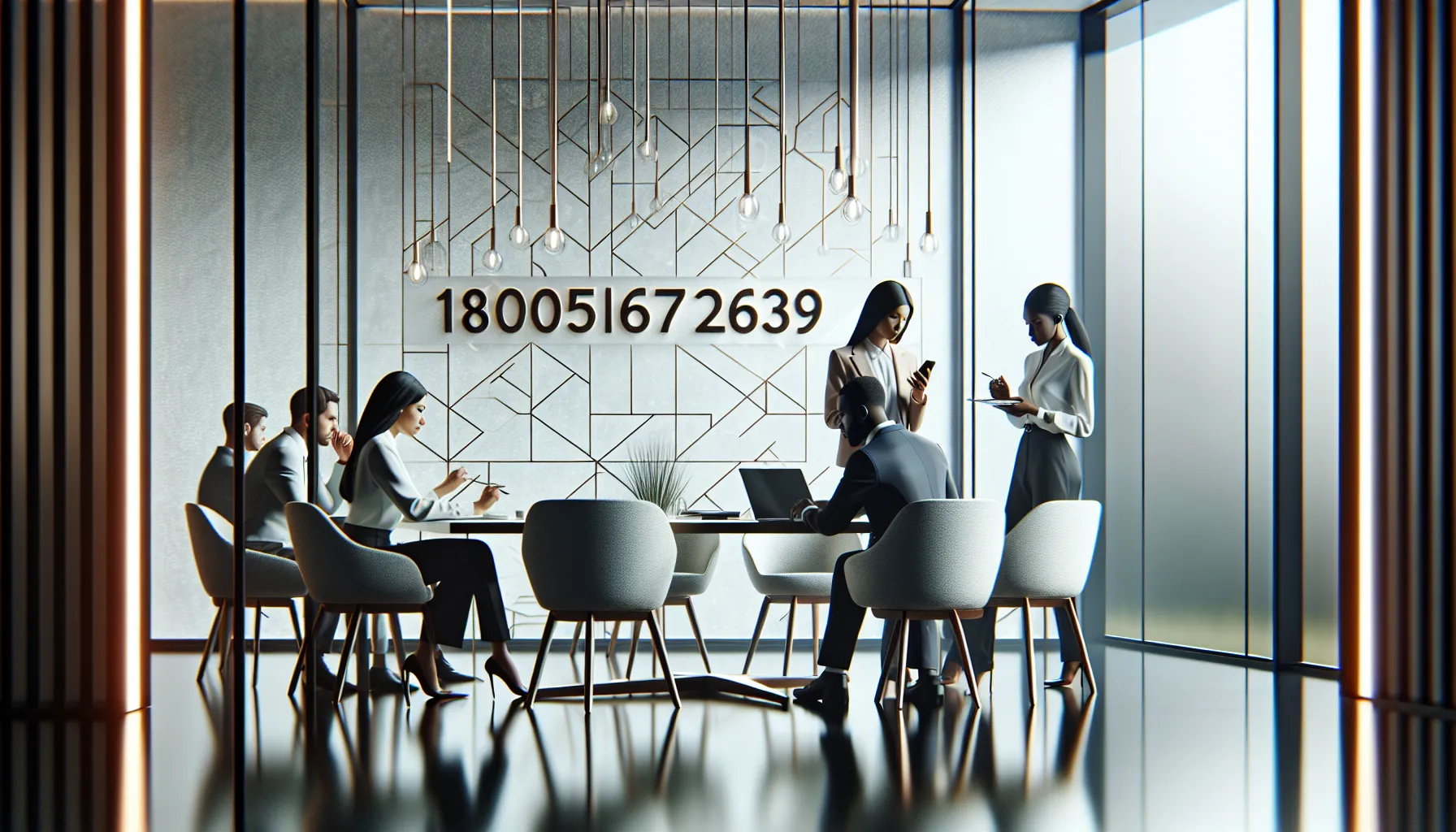 professionals discussing tech support number in a modern office.