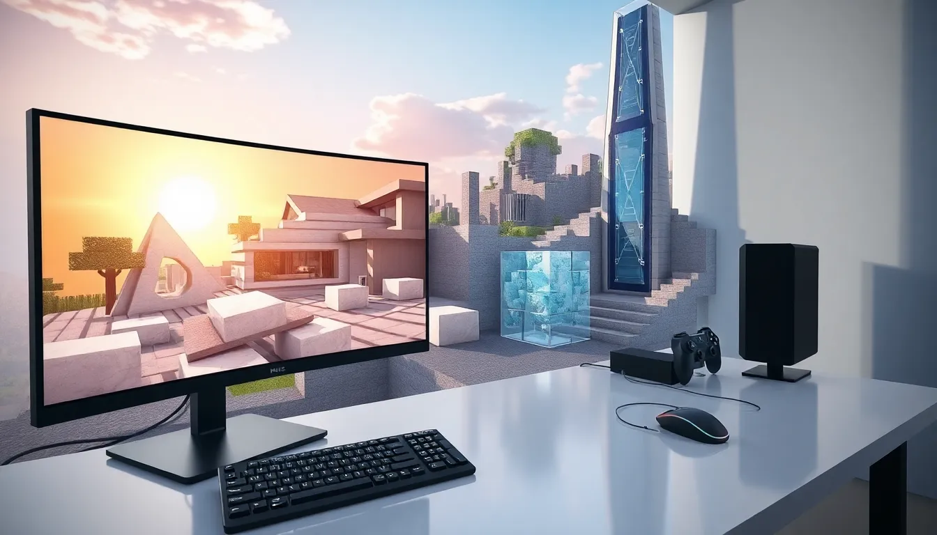 In-game Minecraft design featuring smooth quartz blocks in a modern setting.