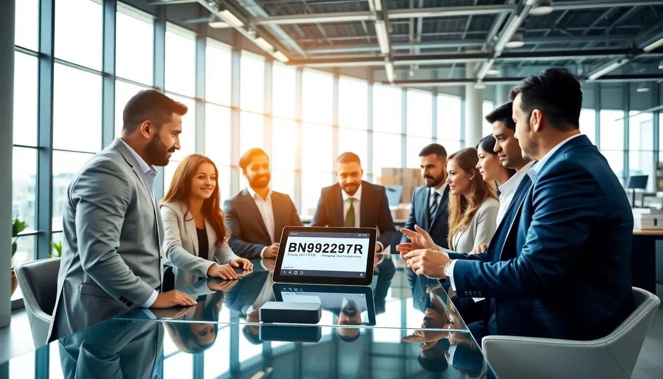 diverse team discussing technology identification in a modern office.