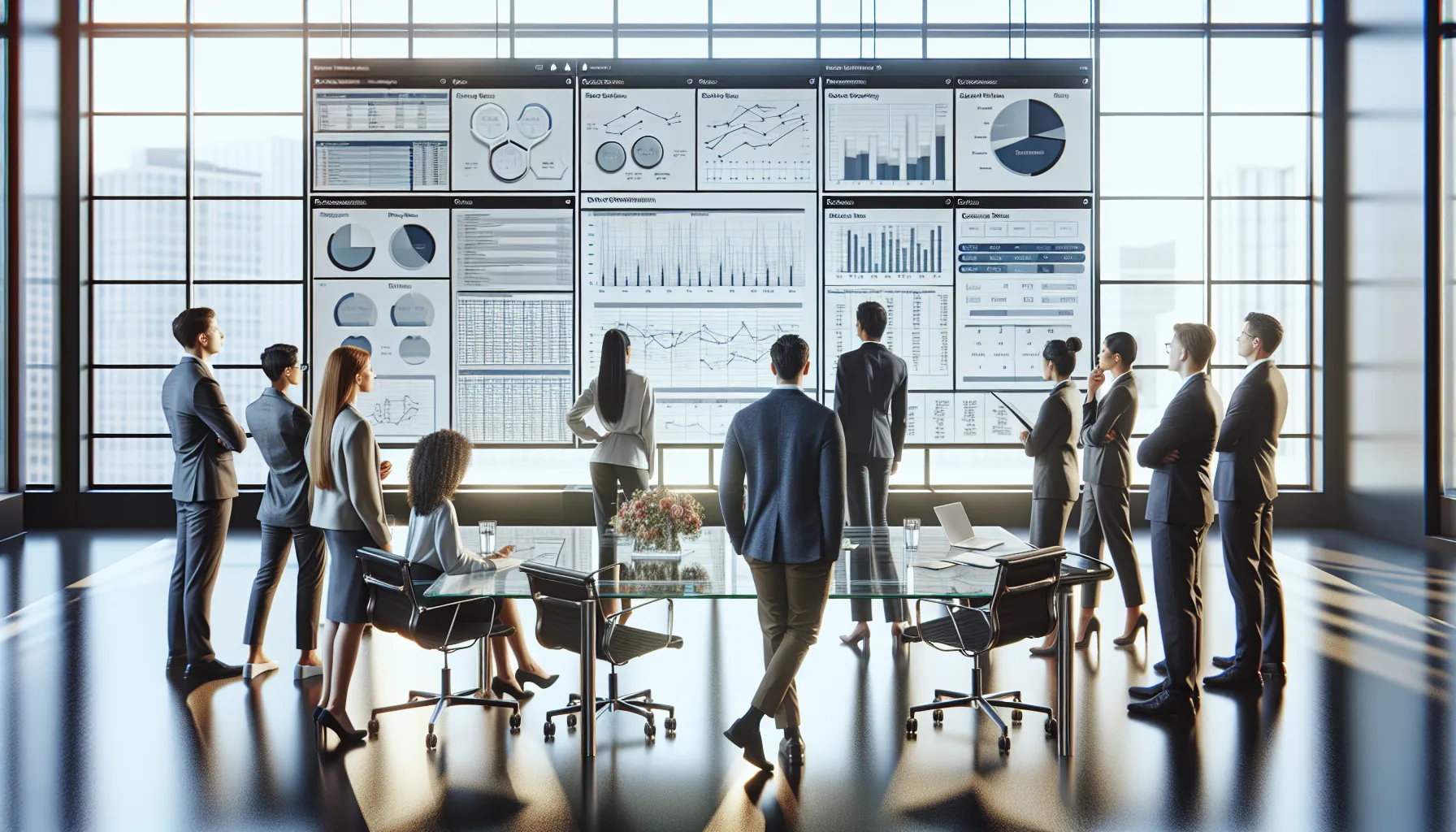 Diverse analytics team planning automated Tableau reporting schedules in a modern office.