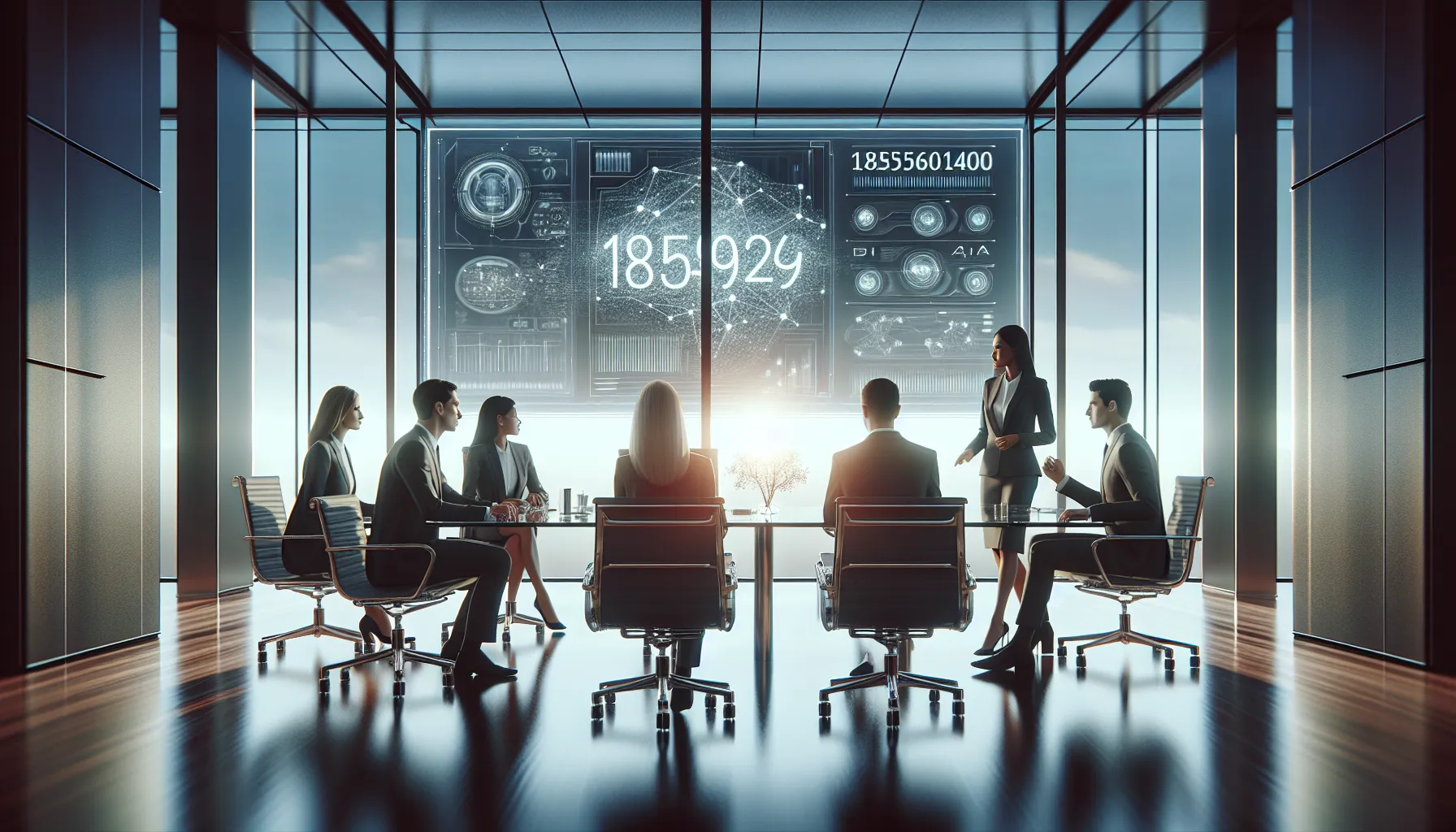 diverse team discussing technology in a modern office setting.