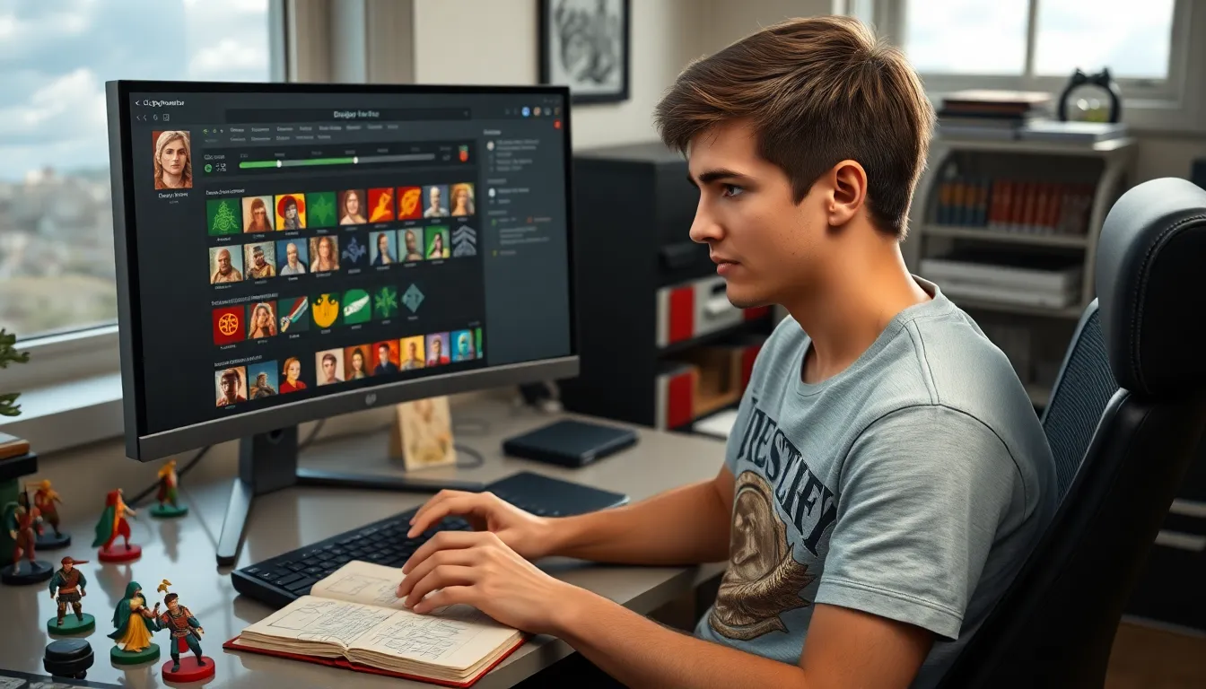 a young man using CK2Generator to create characters for Crusader Kings II.