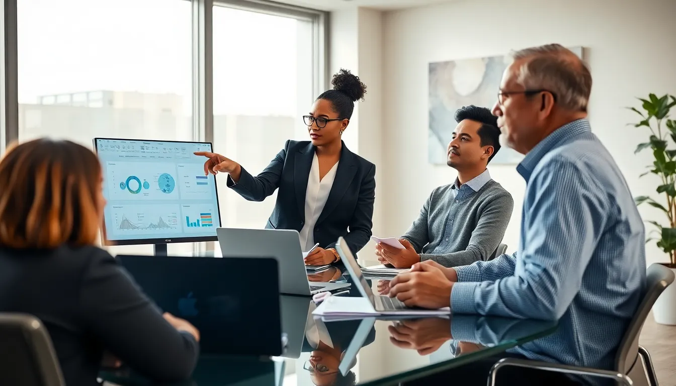 diverse team discussing unique concepts in a modern conference room.
