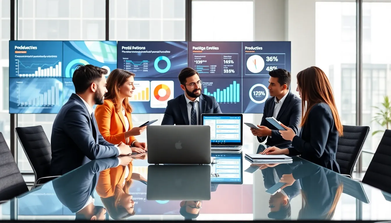 diverse professionals collaborating in a modern office environment.
