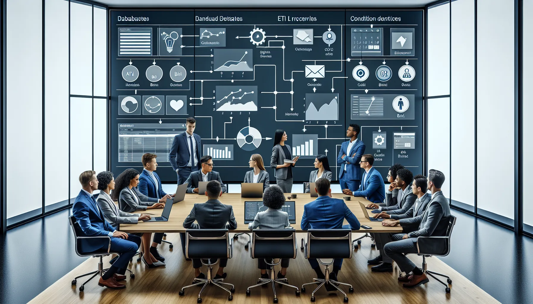 Analytics team managing automated Tableau report scheduling and delivery in a modern office.