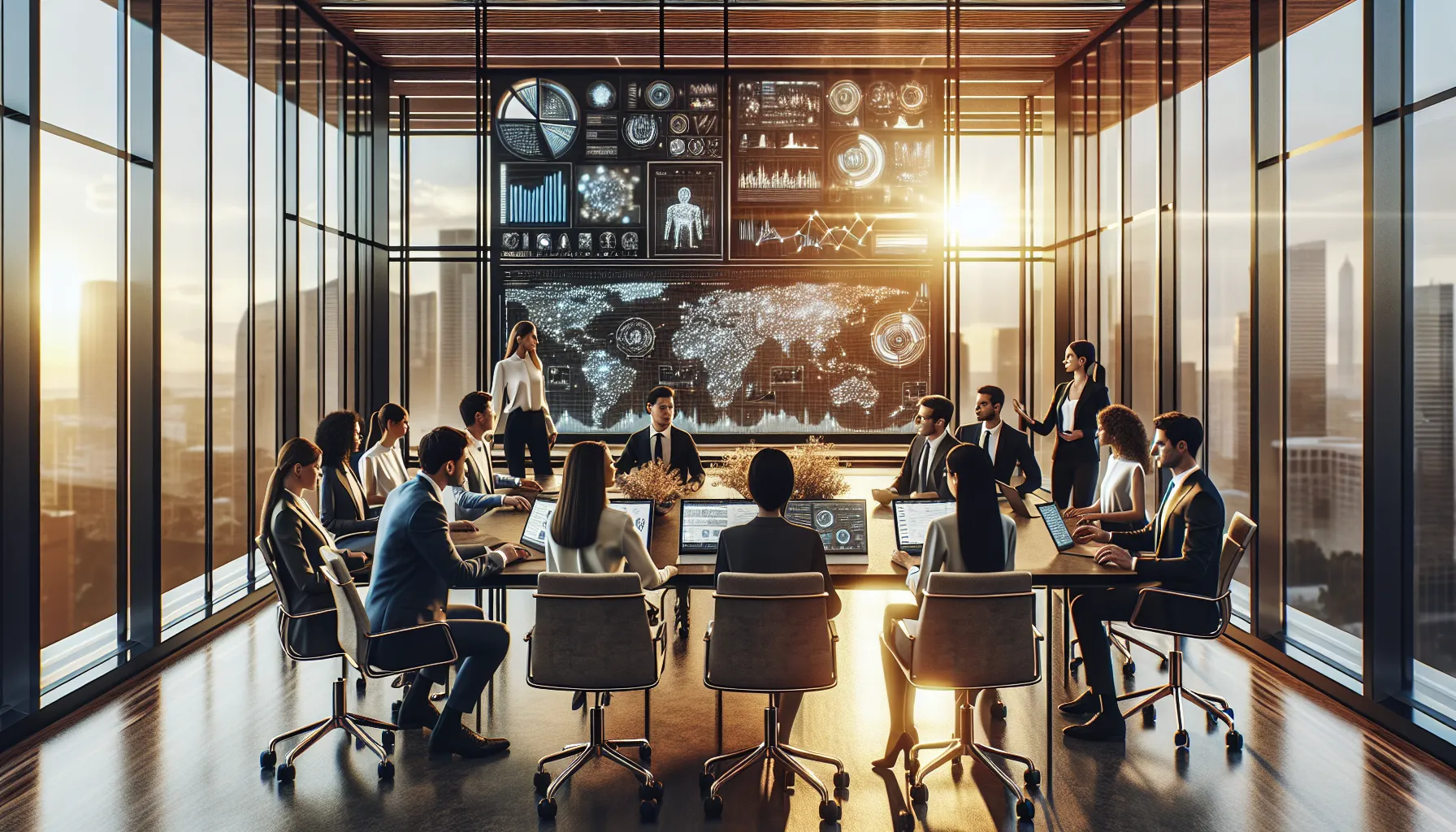 diverse team discussing trends in data technology.