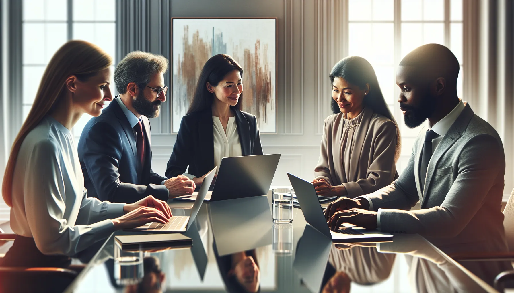 diverse team discussing email strategies in a modern office.