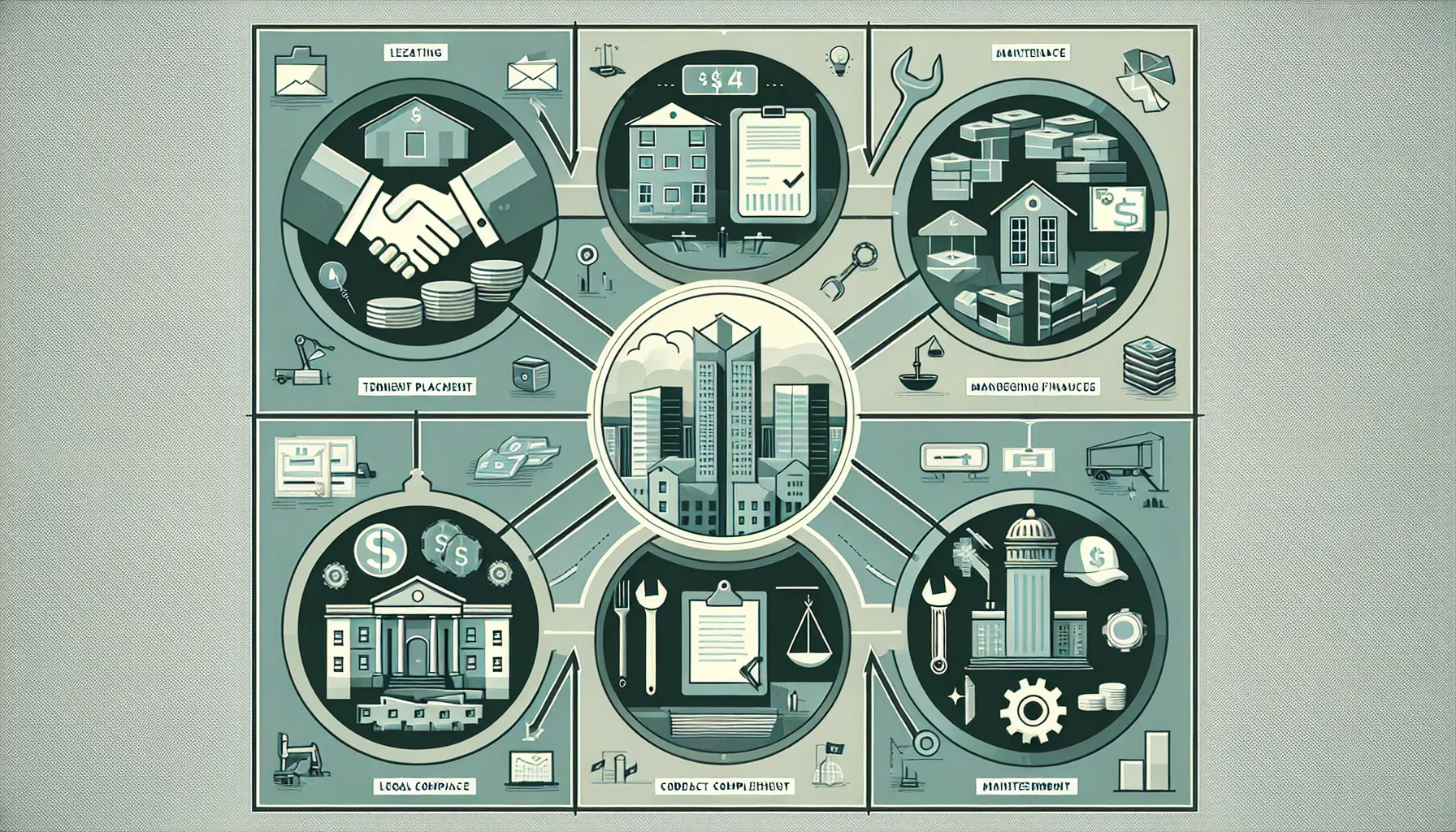 illustration of key property management services in Lafayette, USA