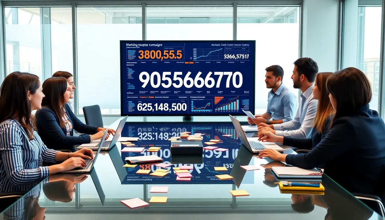 professionals analyzing data trends in a modern office setting.