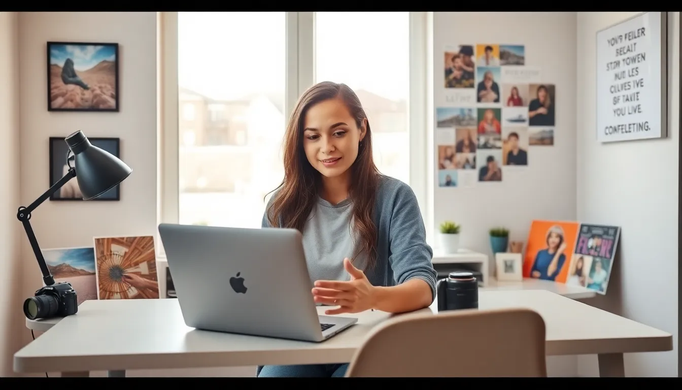 young woman in a creative workspace, inspired by storytelling.