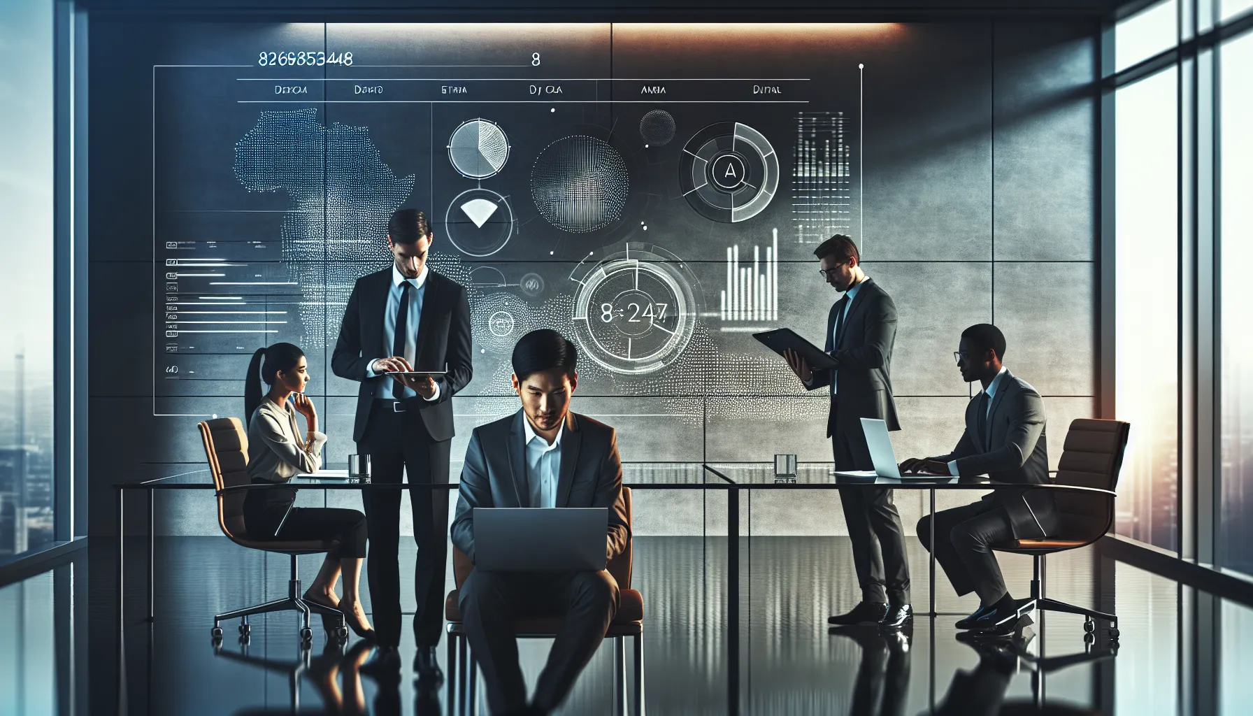diverse team collaborating in a modern office setting.