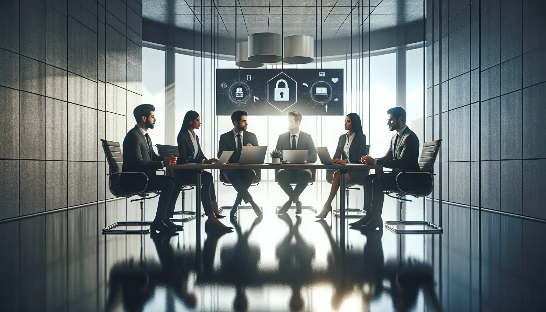 diverse team discussing legal streaming considerations in a modern office.