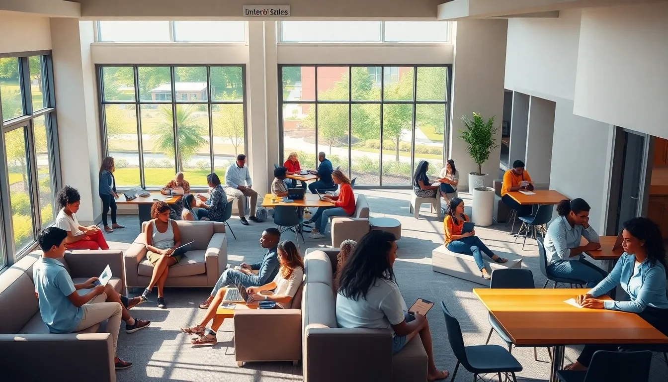 diverse students in a modern dormitory at Jackson State University.