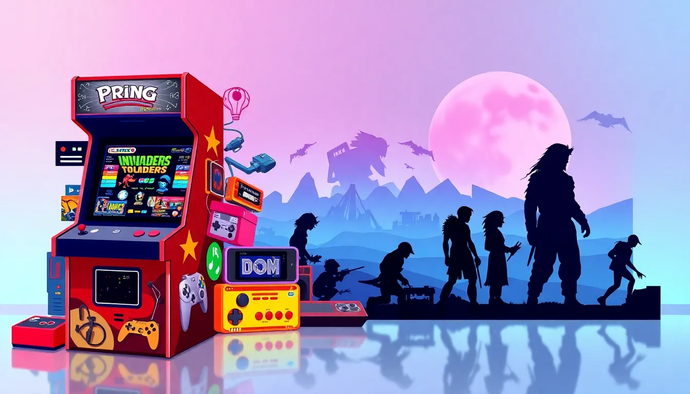 collage showcasing key milestones in video game history.