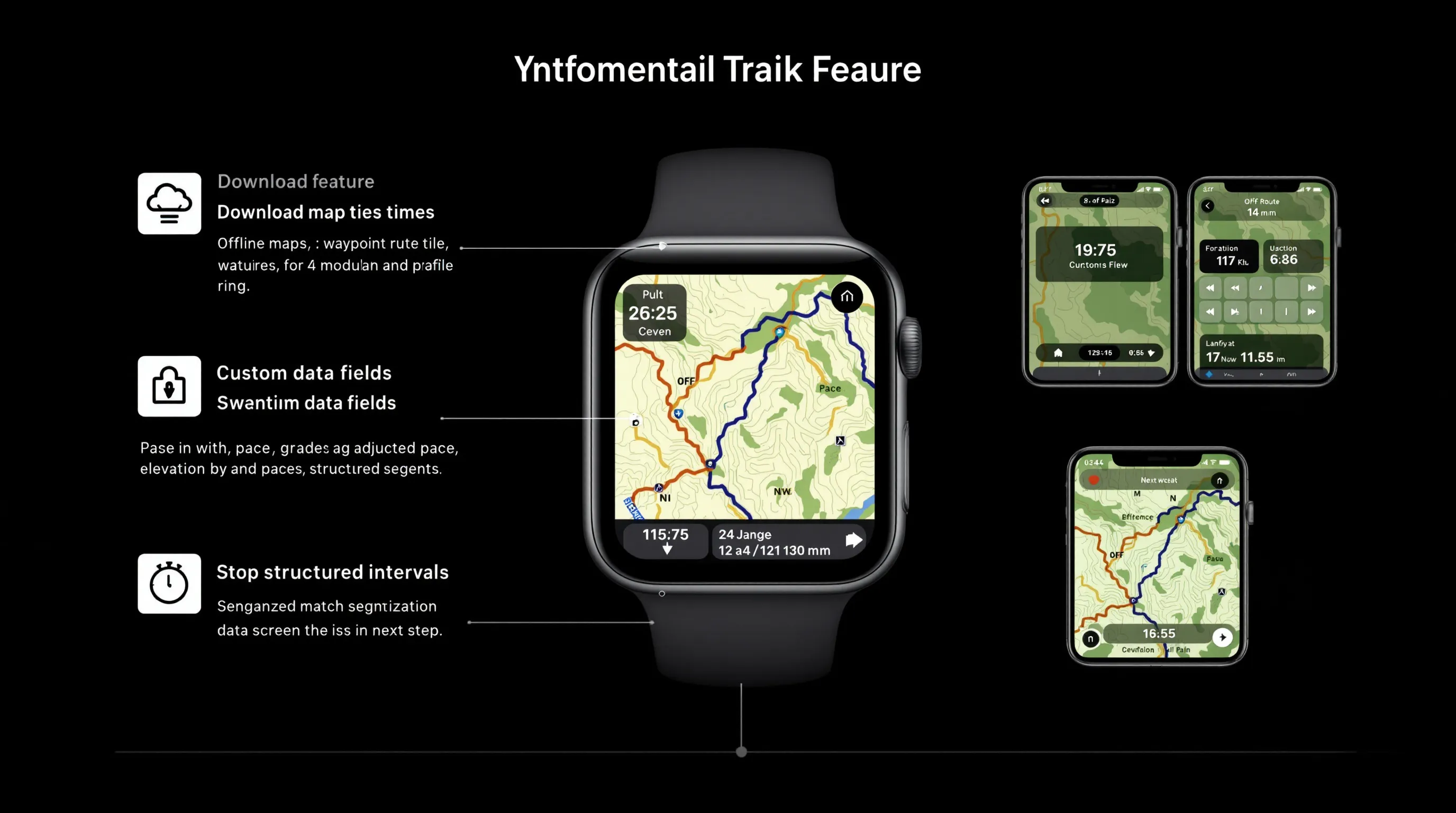 Apple Watch outdoor training app features with maps, cues, and setup steps.