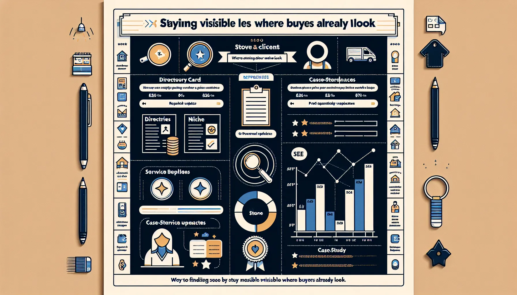 Two-column UK-themed guide showing directories and communities feeding a leads funnel.