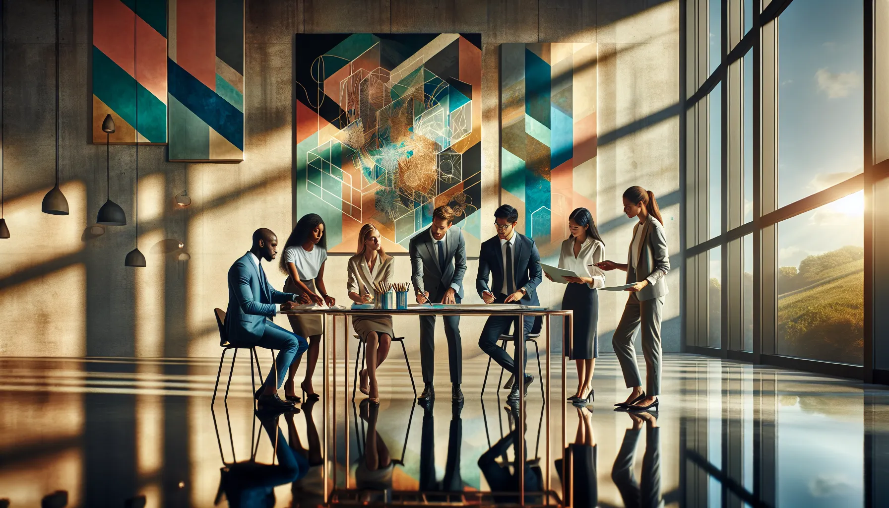 professionals participating in a workshop on kläntür art.