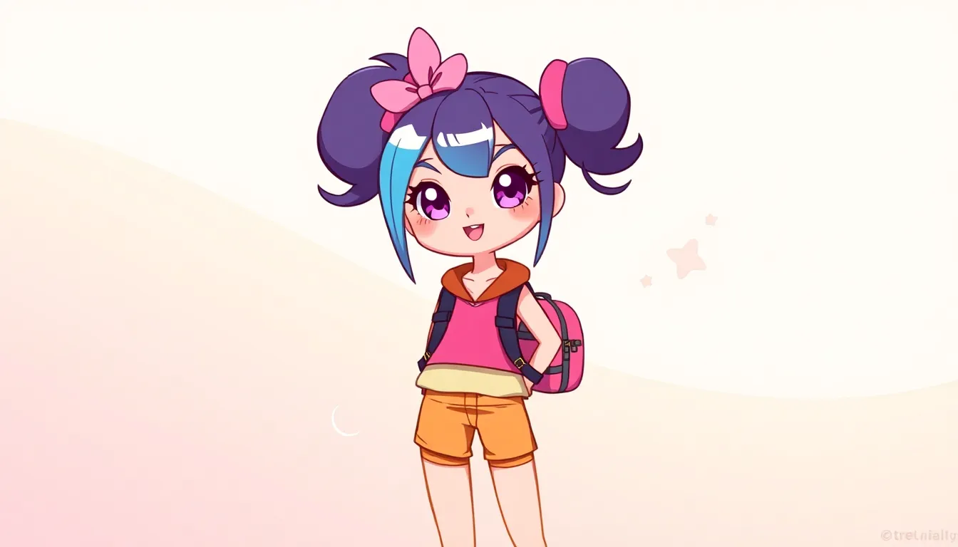 Brightly colored VTuber character Cute00kiara in a modern digital setting.