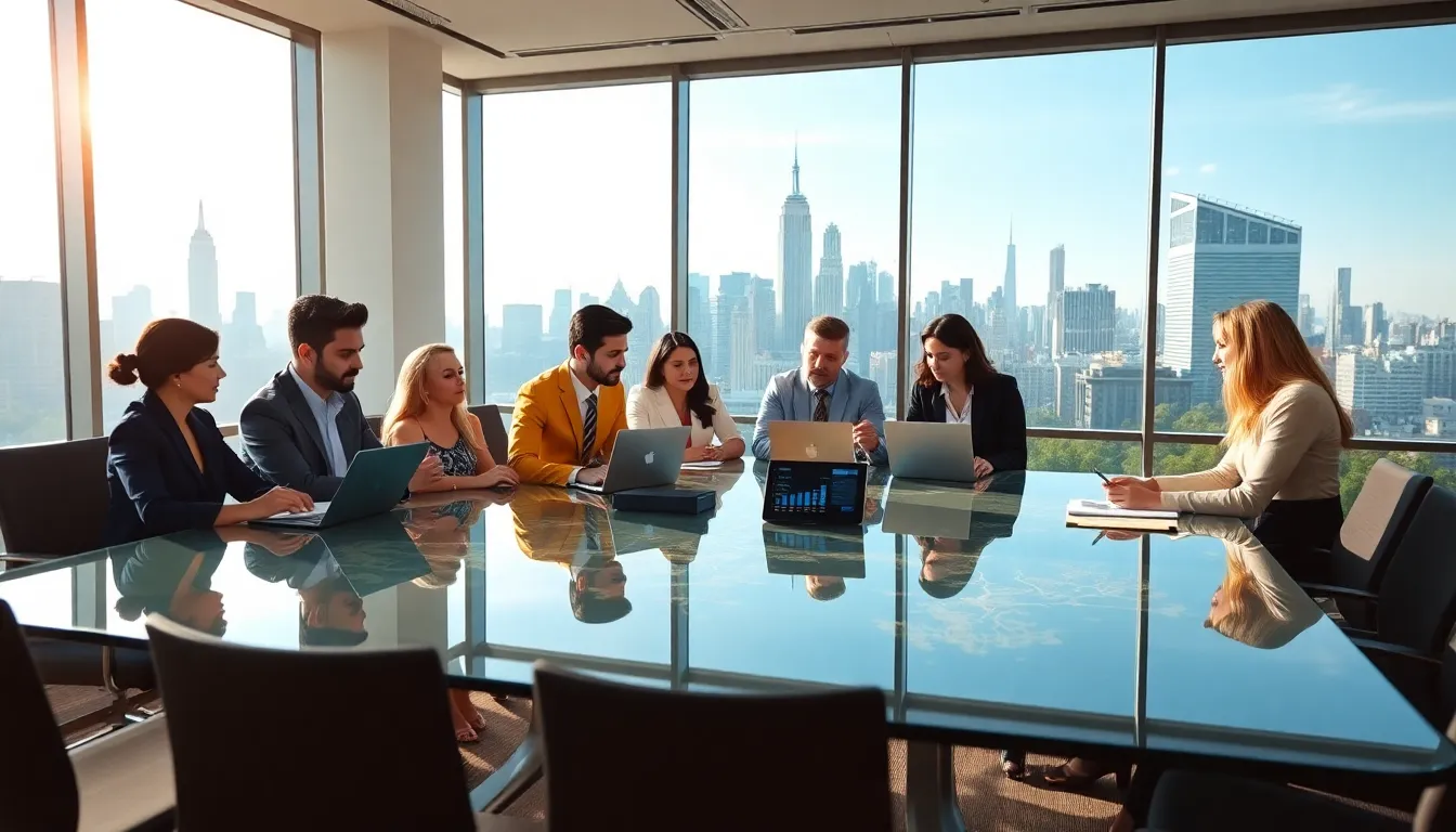 diverse real estate team discussing NYC market options.