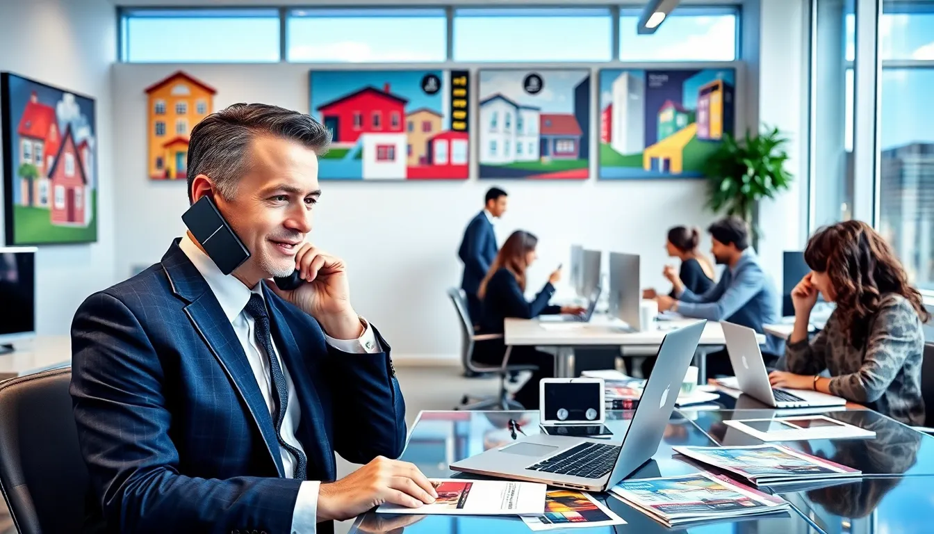 Timothy Williams in a HomeRocket Realty office, engaged in a phone call.