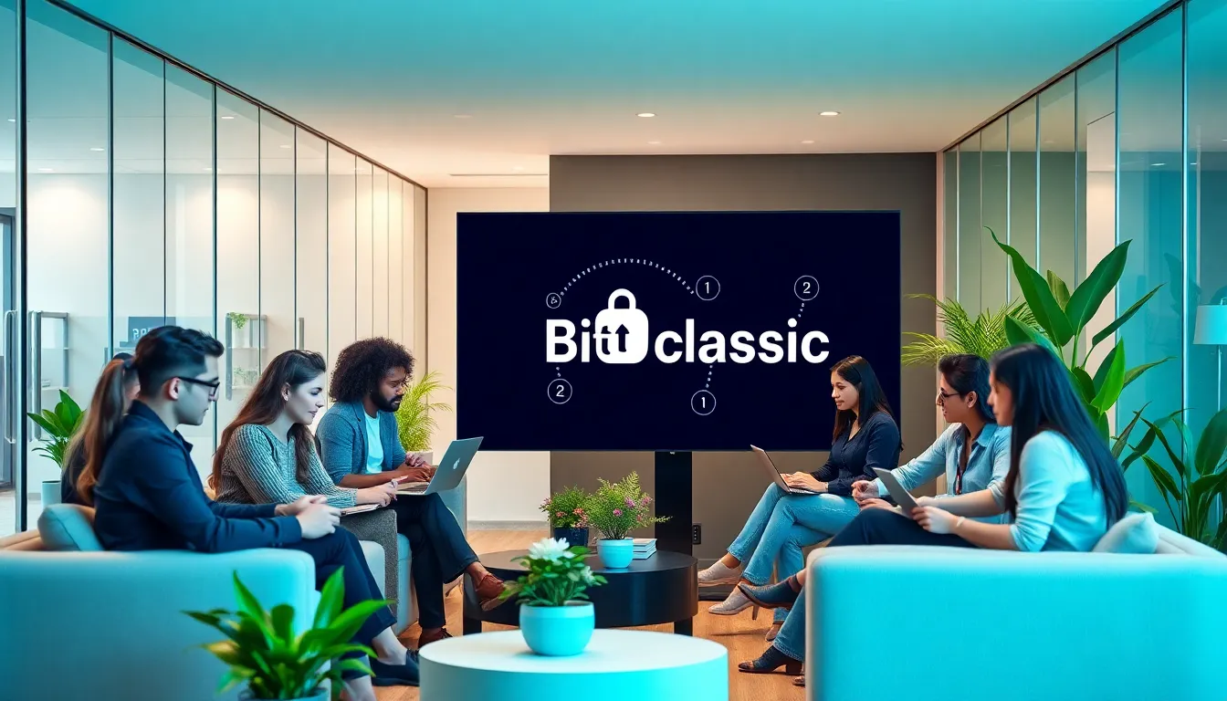 diverse team collaborating on Bitclassic Applewhite digital transaction system.
