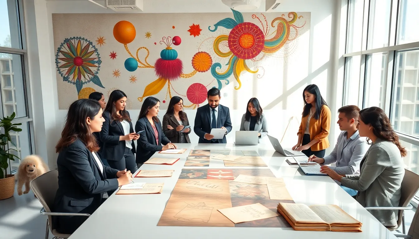 professionals discussing Tthız in a modern studio.