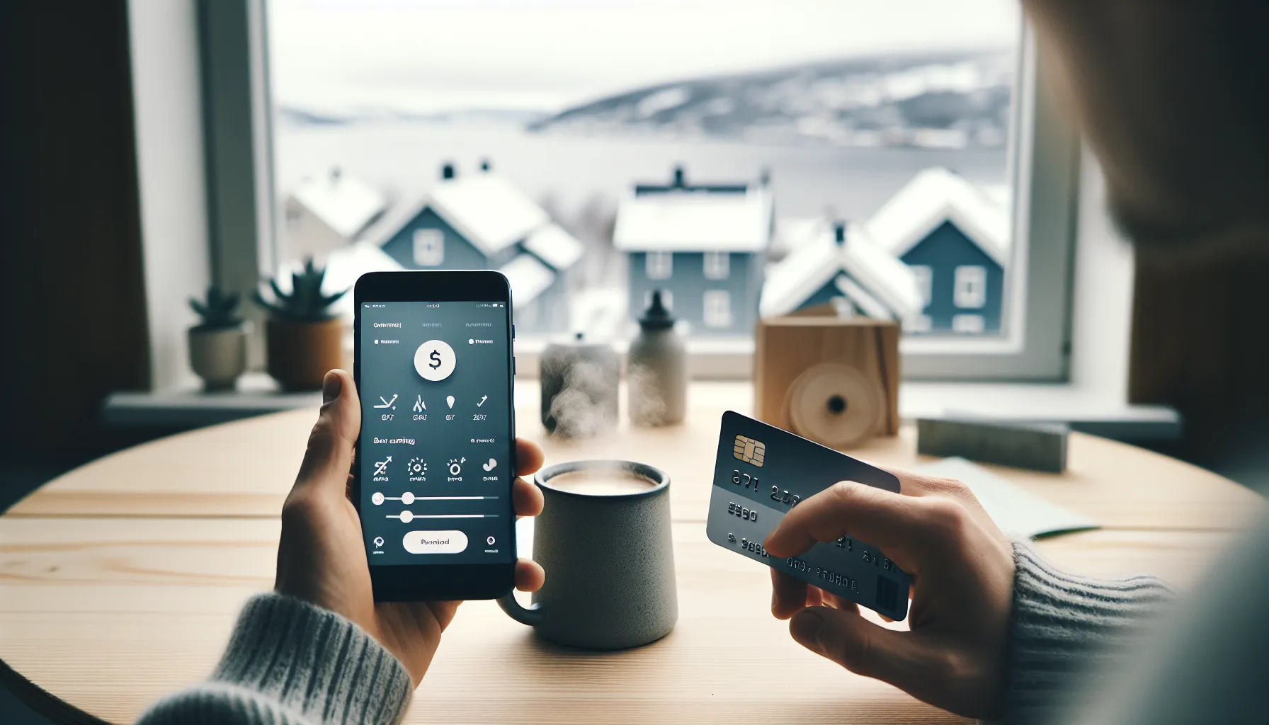 Norwegian user checks an automation-focused savings and investment app at home.